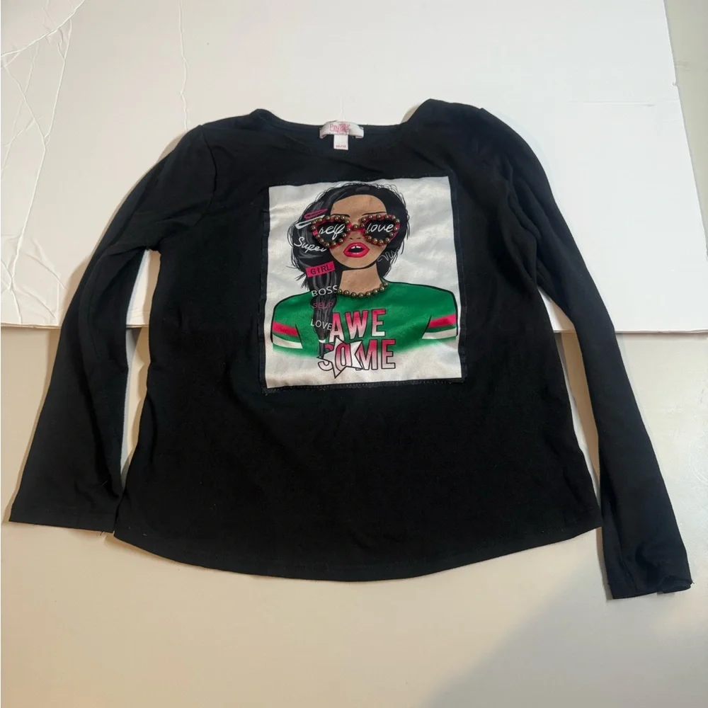 Black Long Sleeve Graphic Tee
